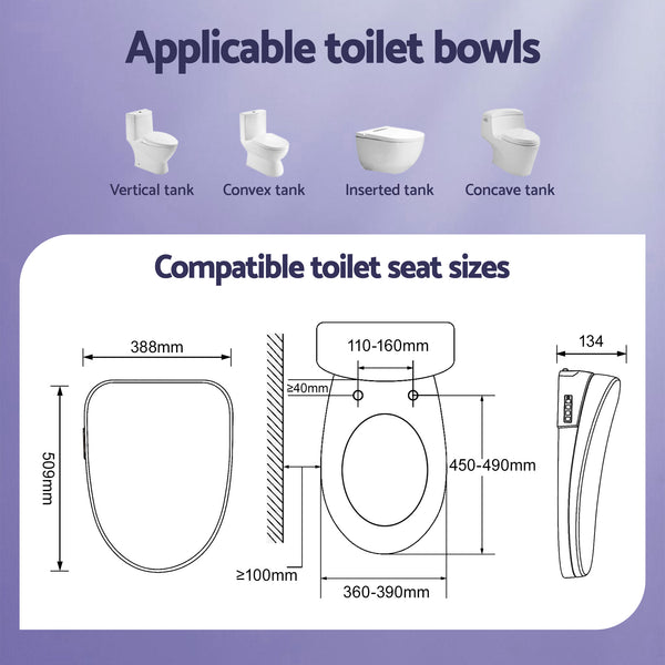 Cefito Smart Electric Bidet Toilet Seat Wireless Remote Heated Dryer Auto Wash Awezingly