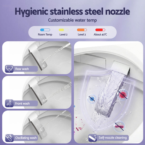 Cefito Smart Electric Bidet Toilet Seat Wireless Remote Heated Dryer Auto Wash Awezingly