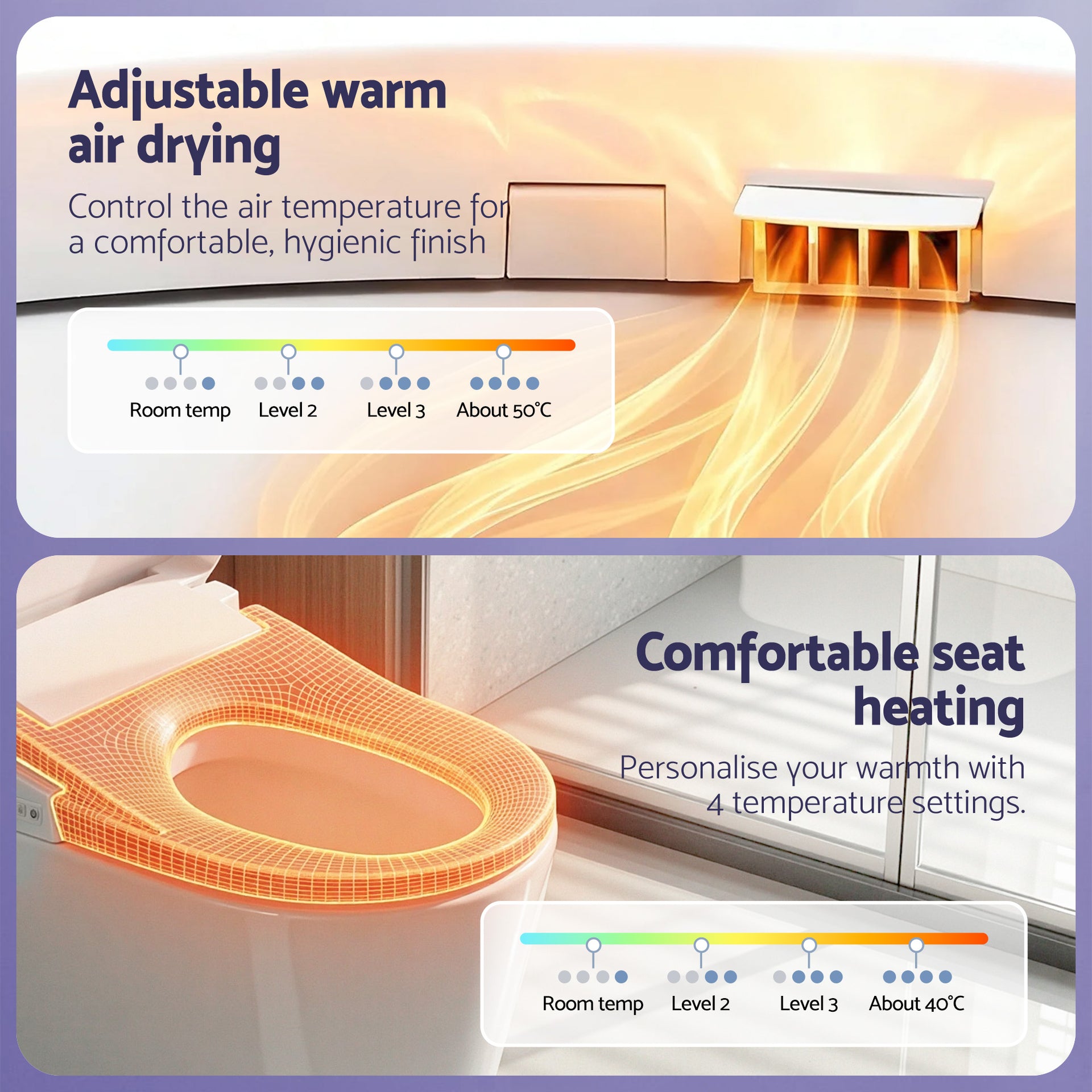 Cefito Smart Electric Bidet Toilet Seat Wireless Remote Heated Dryer Auto Wash Awezingly