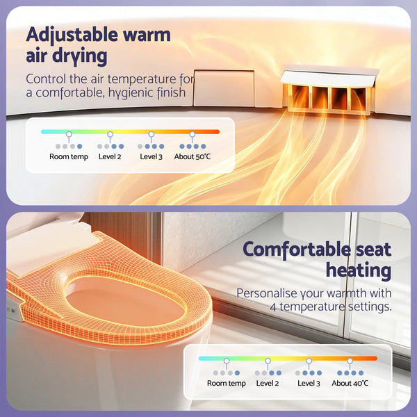 Cefito Smart Electric Bidet Toilet Seat Wireless Remote Heated Dryer Auto Wash Awezingly