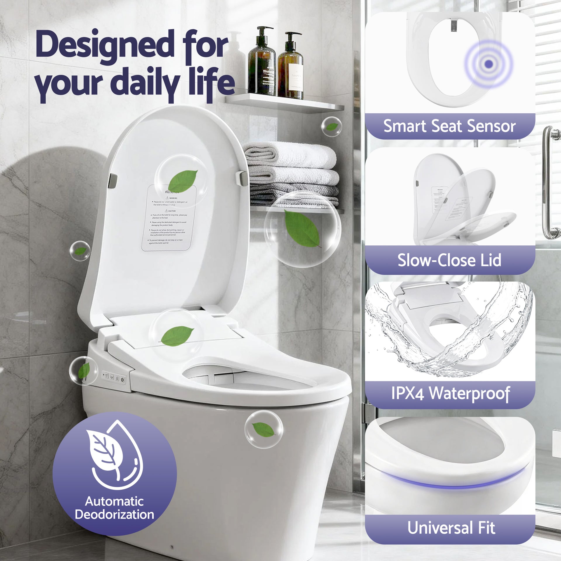 Cefito Smart Electric Bidet Toilet Seat Wireless Remote Heated Dryer Auto Wash Awezingly