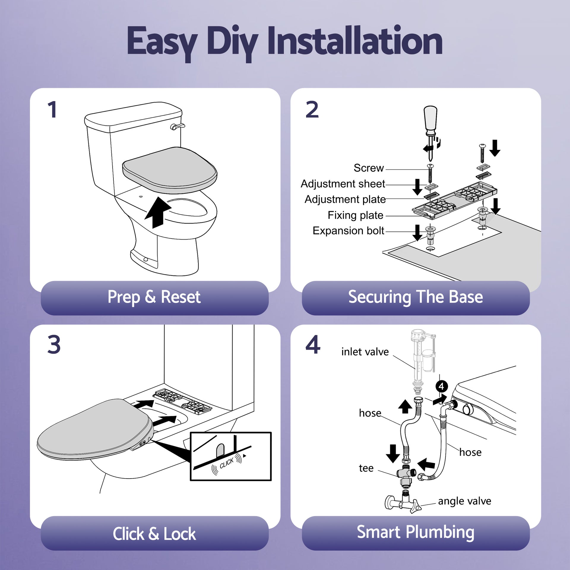 Cefito Electric Bidet Toilet Seat Washing Without Power Heated D-Shape Air Dryer Awezingly