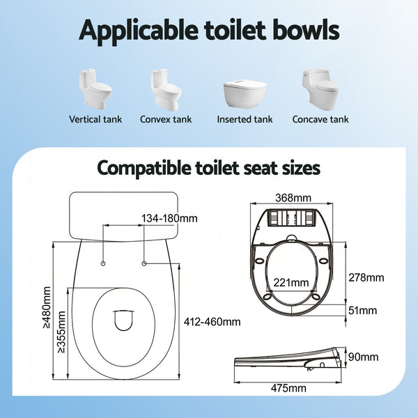 Cefito Non Electric Bidet Toilet Seat O-Shape Dual Nozzle Soft Close WaterMark DIY Awezingly