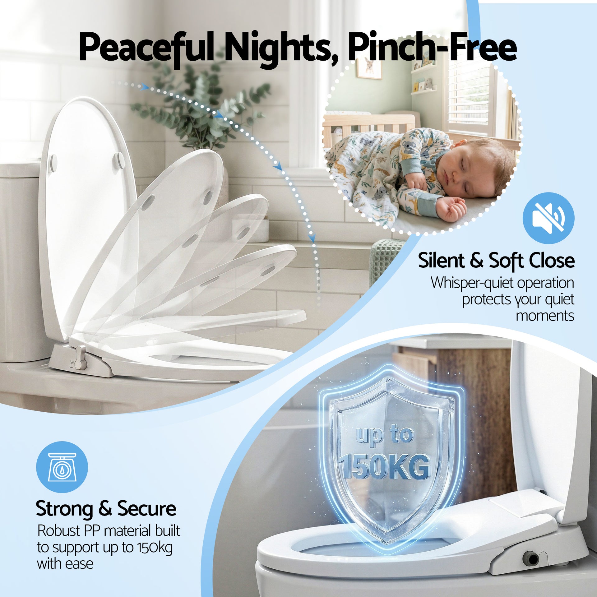 Cefito Non Electric Bidet Toilet Seat O-Shape Dual Nozzle Soft Close WaterMark DIY Awezingly