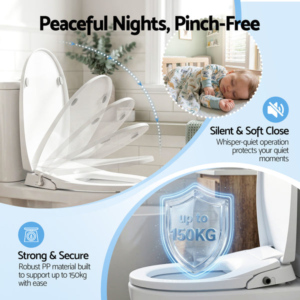 Cefito Non Electric Bidet Toilet Seat O-Shape Dual Nozzle Soft Close WaterMark DIY Awezingly