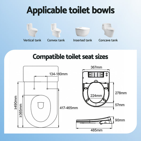 Cefito Non Electric Bidet Toilet Seat D-Shape Dual Nozzle Soft Close WaterMark DIY Awezingly