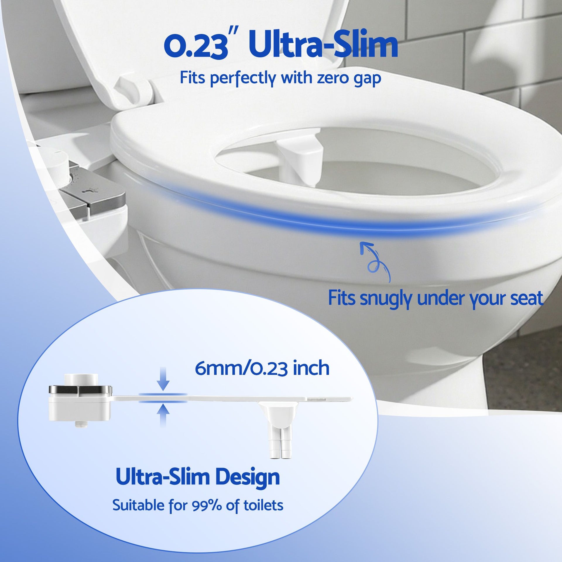 Cefito Non-Electric Ultra-Slim Bidet Attachment Detachable Bidet with Dual Nozzle Frontal & Rear Wash Adjustable Water Pressure Cold Water Toilet Bide Awezingly