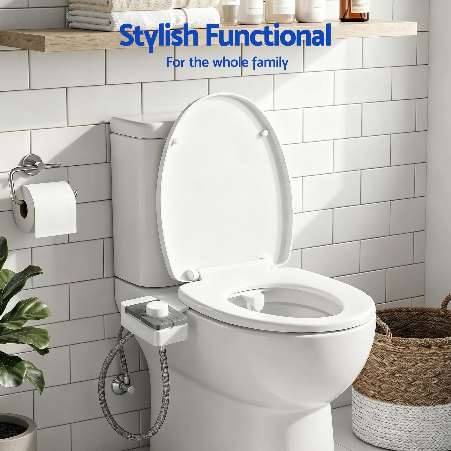 Cefito Non-Electric Ultra-Slim Bidet Attachment Detachable Bidet with Dual Nozzle Frontal & Rear Wash Adjustable Water Pressure Cold Water Toilet Bide Awezingly