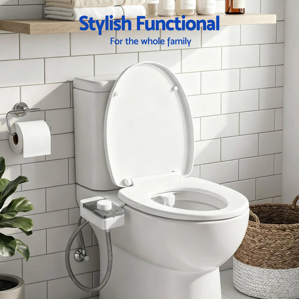 Cefito Non-Electric Ultra-Slim Bidet Attachment Detachable Bidet with Dual Nozzle Frontal & Rear Wash Adjustable Water Pressure Cold Water Toilet Bide Awezingly