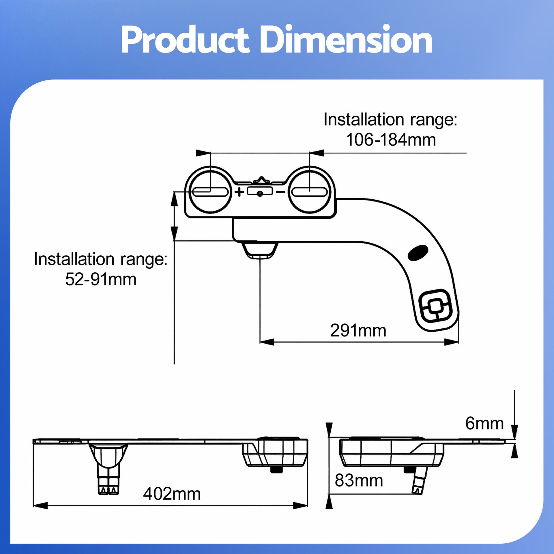 Cefito Ultra-Slim Bidet Attachment Detachable Bidet with Self-Cleaning Dual Nozzle Non-Electric Adjustable Water Pressure, Cold Water Toilet Bide Awezingly