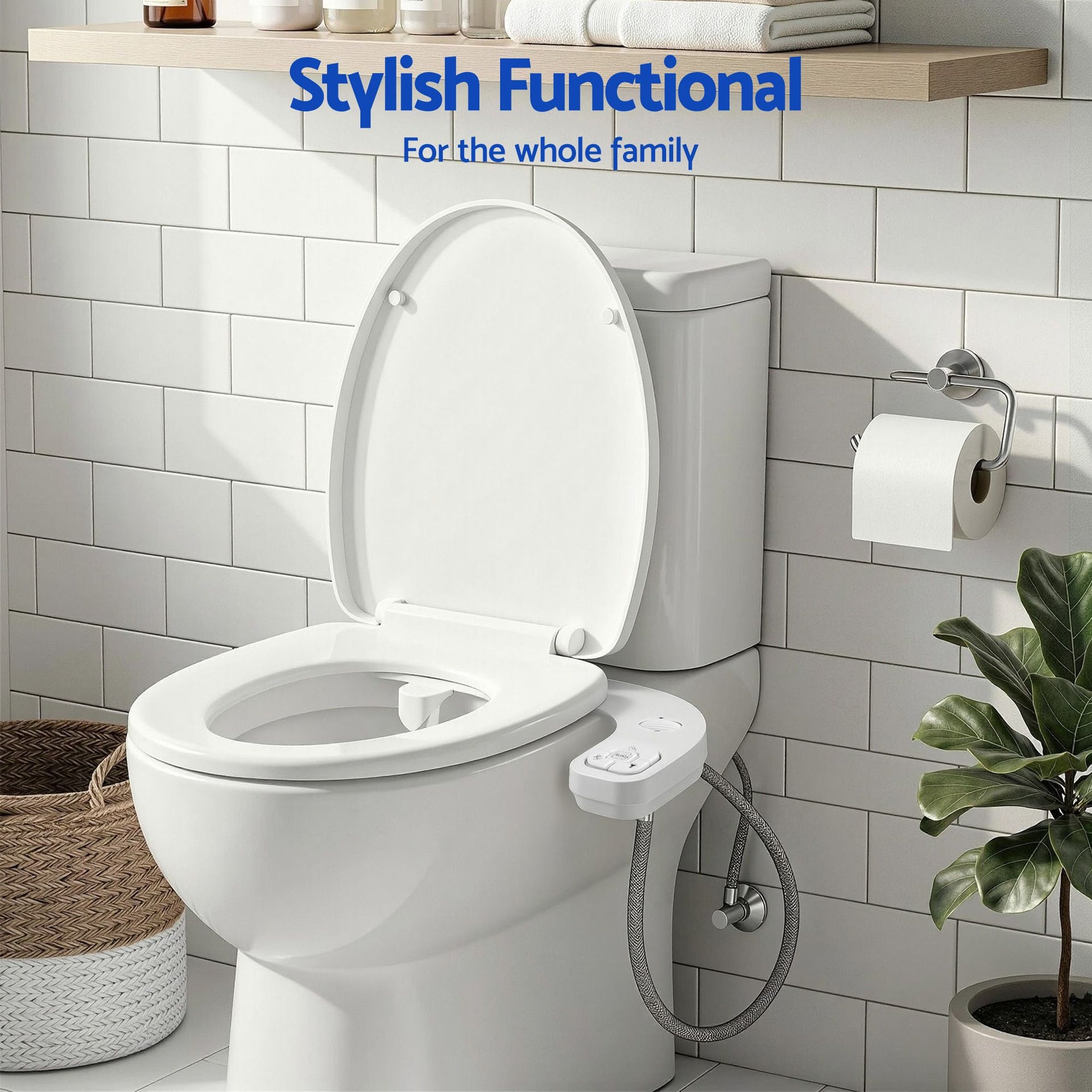 Cefito Ultra-Slim Bidet Attachment Detachable Bidet with Self-Cleaning Dual Nozzle Non-Electric Adjustable Water Pressure, Cold Water Toilet Bide Awezingly