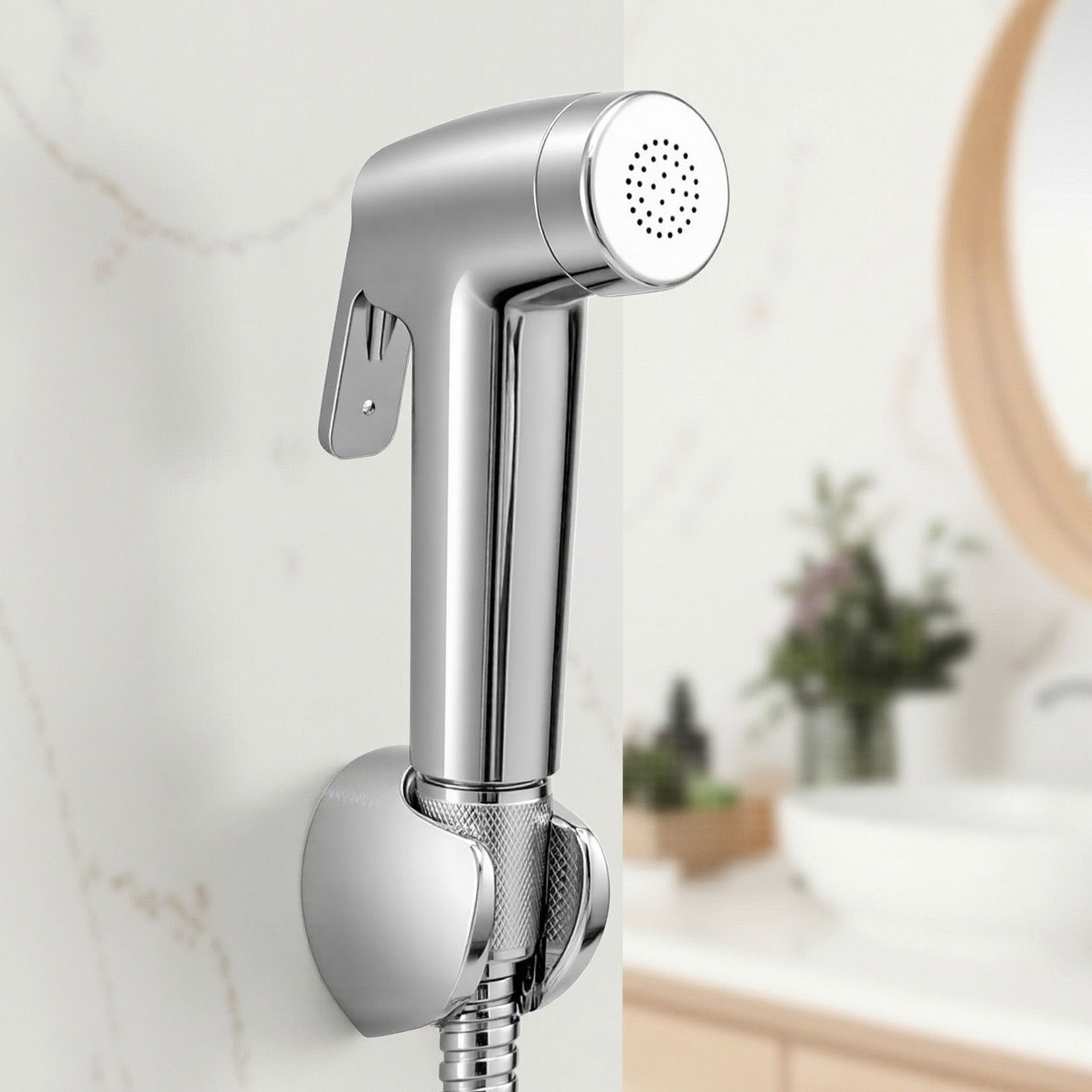 Cefito Handheld Bidet Sprayer for Toilet 1.5m Stainless Steel Hose Jet Spray for Feminine Wash Cloth Diaper Pet Bath Adjustable Pressure Bidet Attachment with G1/2 Valve Silver Awezingly