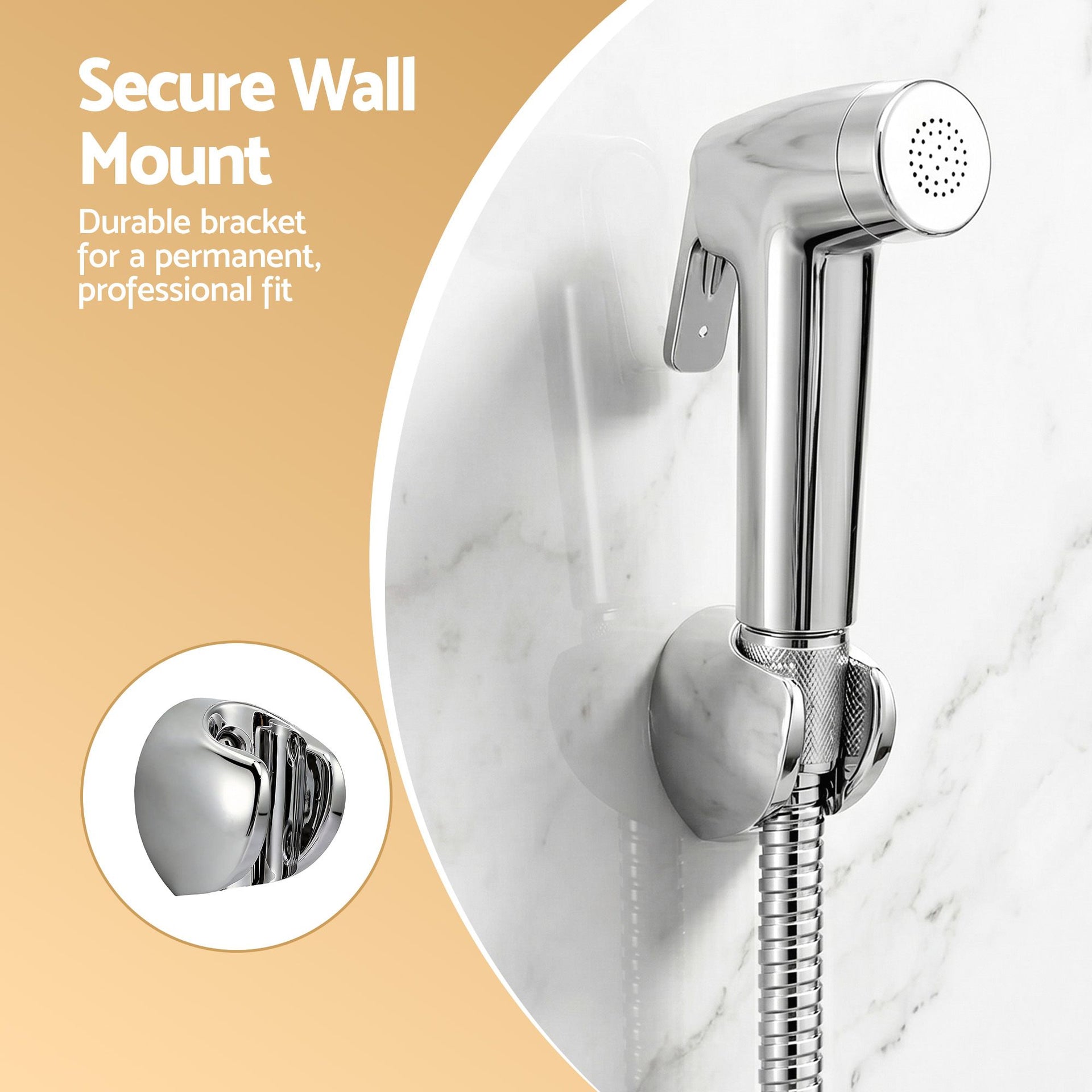 Cefito Handheld Bidet Sprayer for Toilet 1.5m Stainless Steel Hose Jet Spray for Feminine Wash Cloth Diaper Pet Bath Adjustable Pressure Bidet Attachment with G1/2 Valve Silver Awezingly
