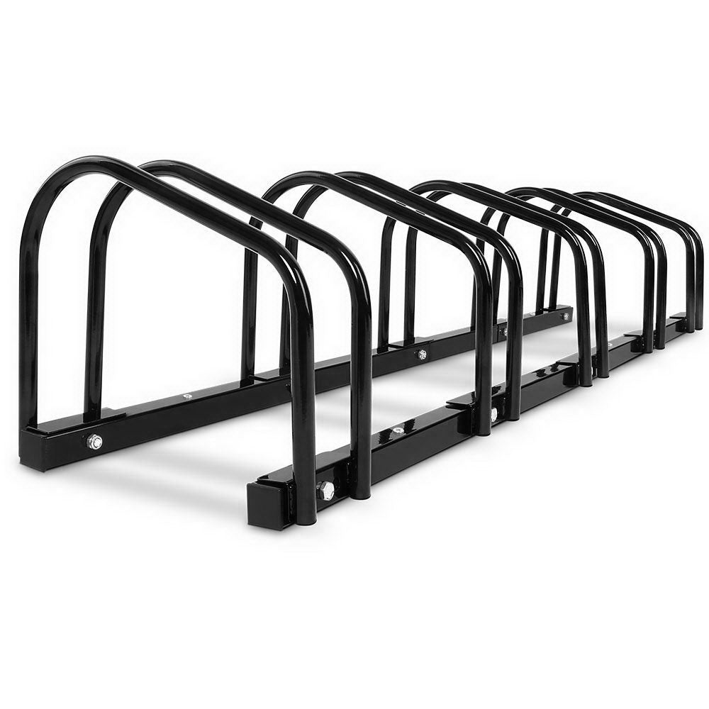 Weisshorn 5 Bike Stand Rack Bicycle Storage Floor Parking Holder Cycling Black Weisshorn