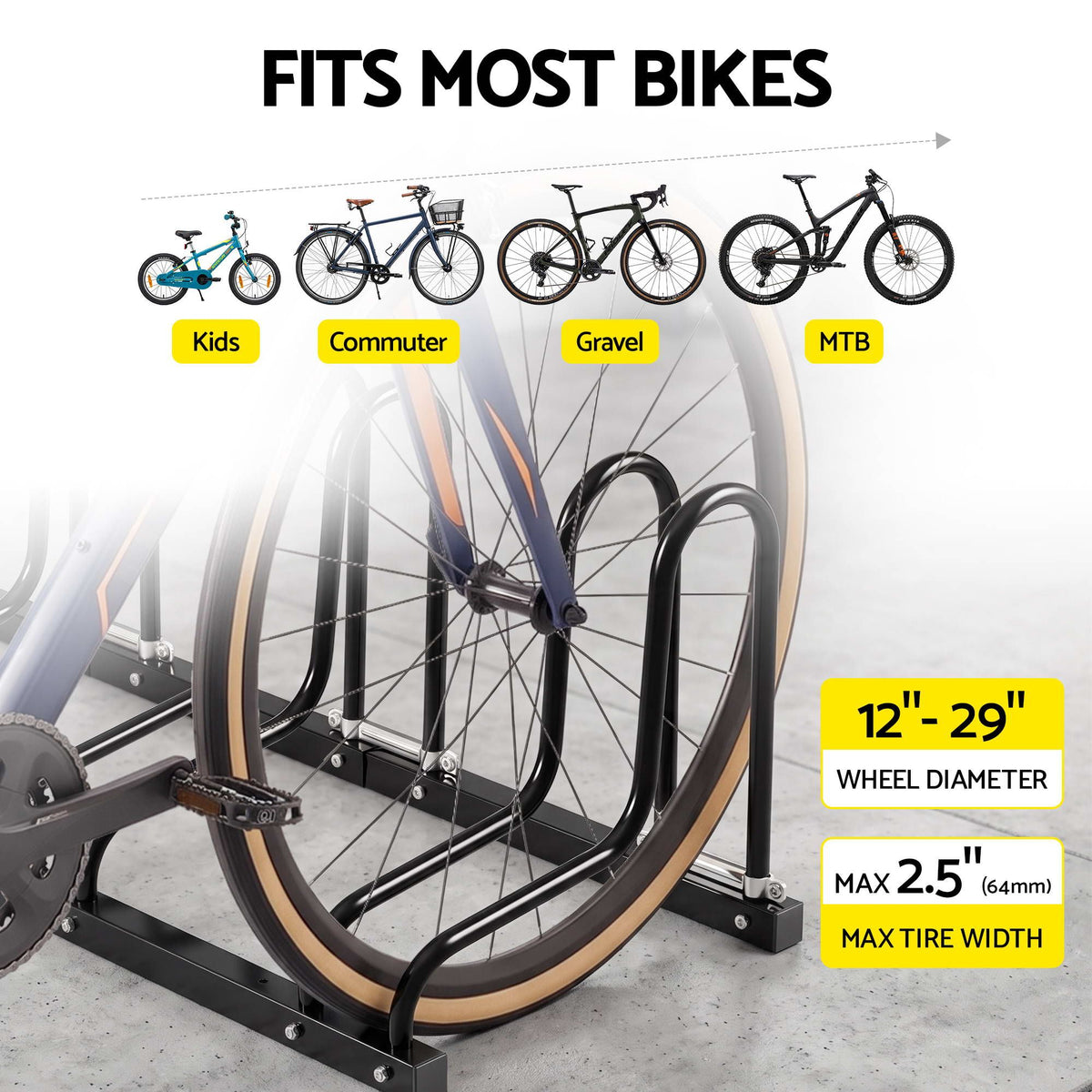 Weisshorn 6 Bike Floor Stand Rack Fits 20