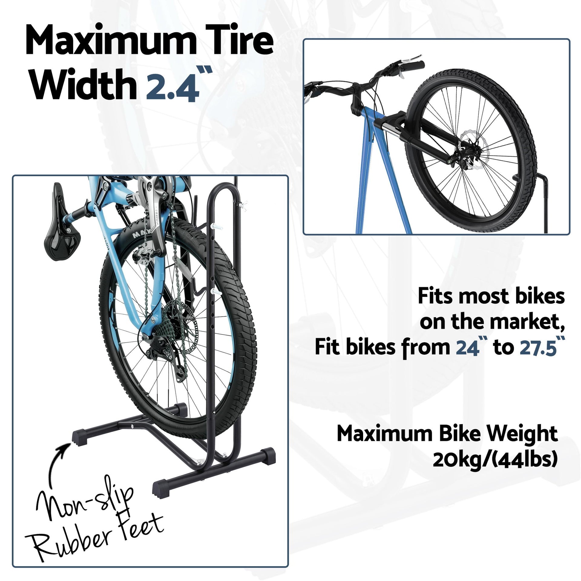 Weisshorn 4-in-1 Bike Parking Stand Vertical Floor Storage Rack for 24