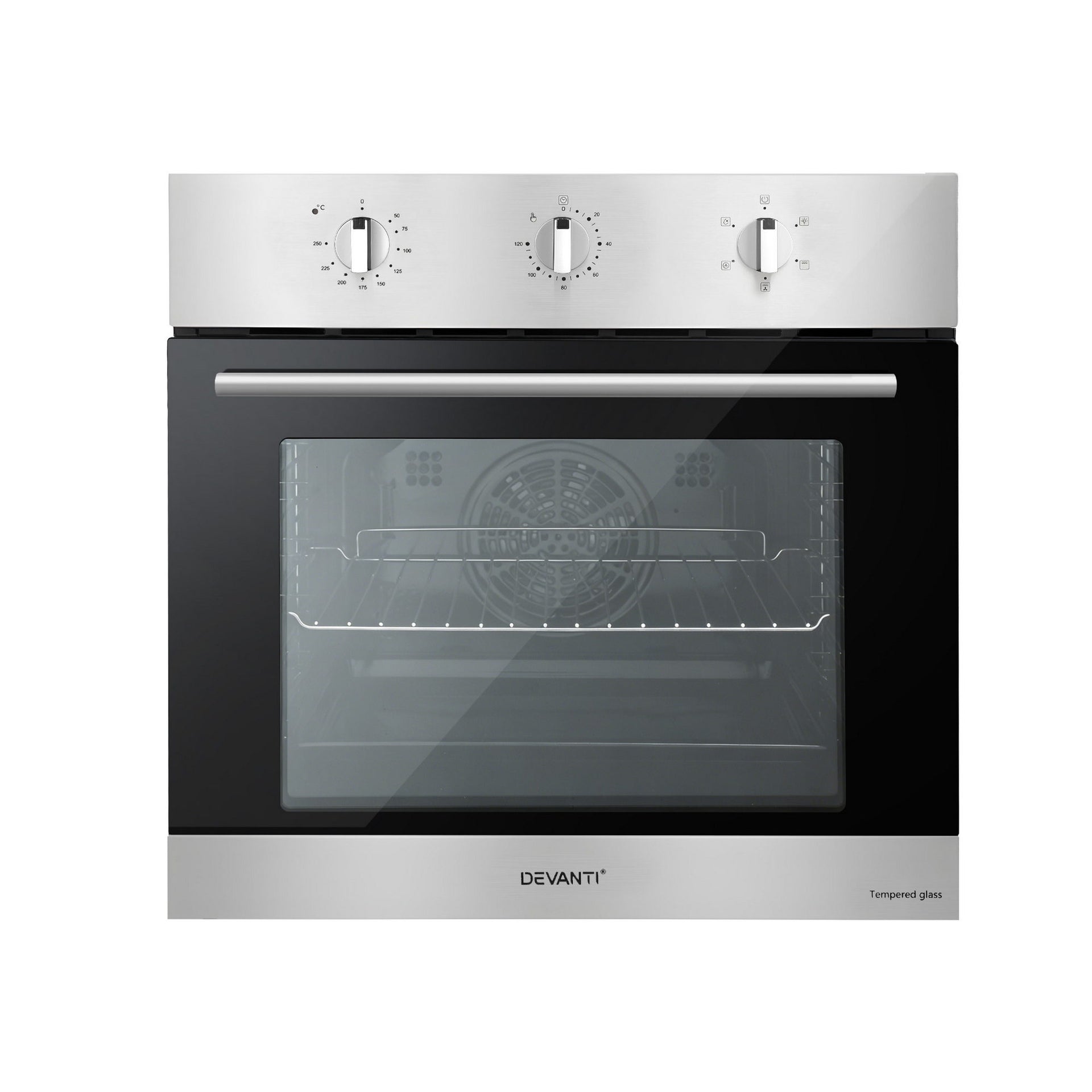 Devanti 60cm Electric Built In Wall Oven Stainless Steel 70L Silver Awezingly