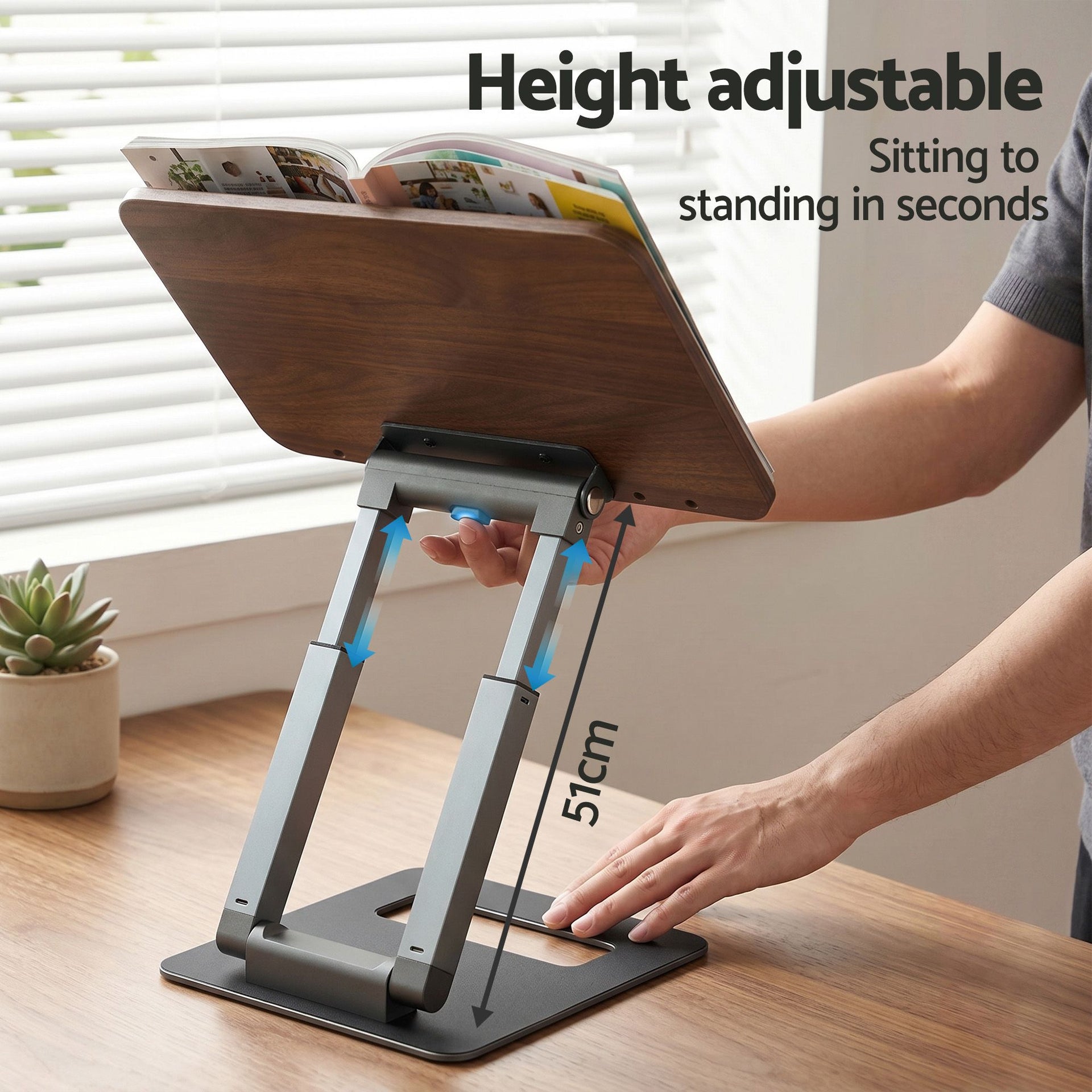 Artiss Book Stand Telescopic Book Holder with Page Clip Ergonomic Desktop Stands OAK Awezingly