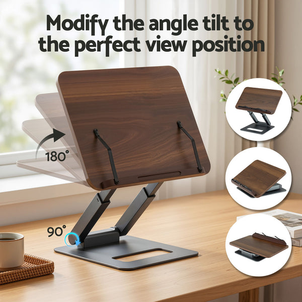 Artiss Book Stand Telescopic Book Holder with Page Clip Ergonomic Desktop Stands OAK Awezingly