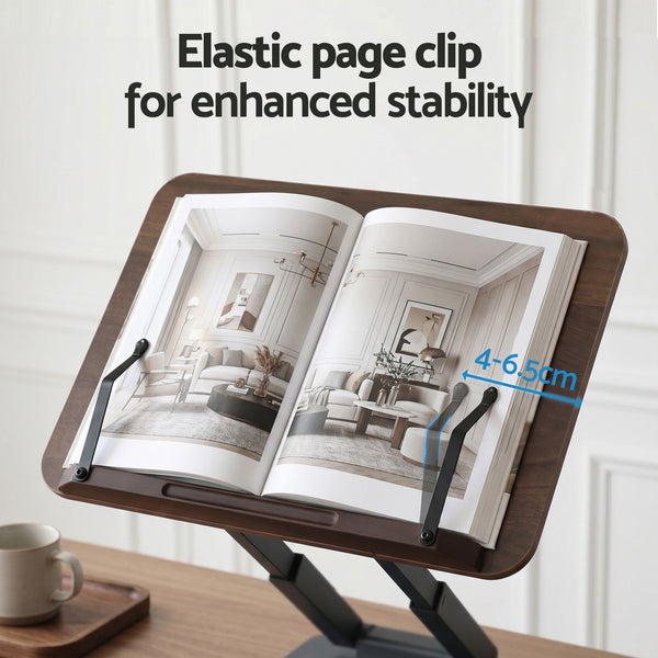 Artiss Book Stand Telescopic Book Holder with Page Clip Ergonomic Desktop Stands OAK Awezingly