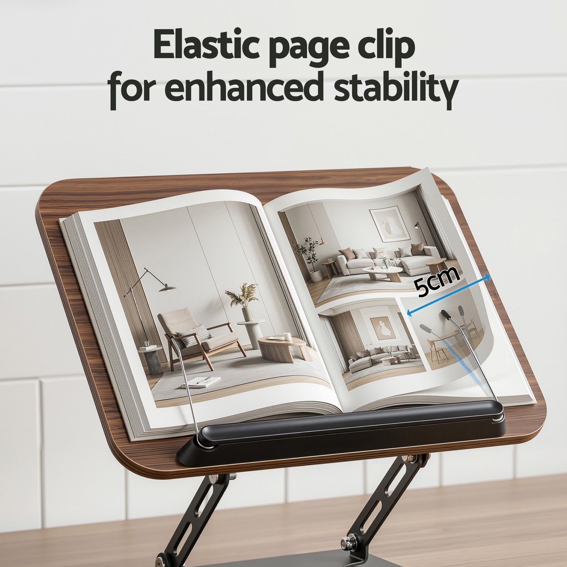 Artiss Book Stand Adjustable Book Holder Foldable Reading Rest Rack with 360 Degree Rotating Base and Page Clip Awezingly