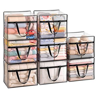 Artiss Blanket Storage Bags 8Pcs 40L PVC Box Clothes Doona Moving Organiser