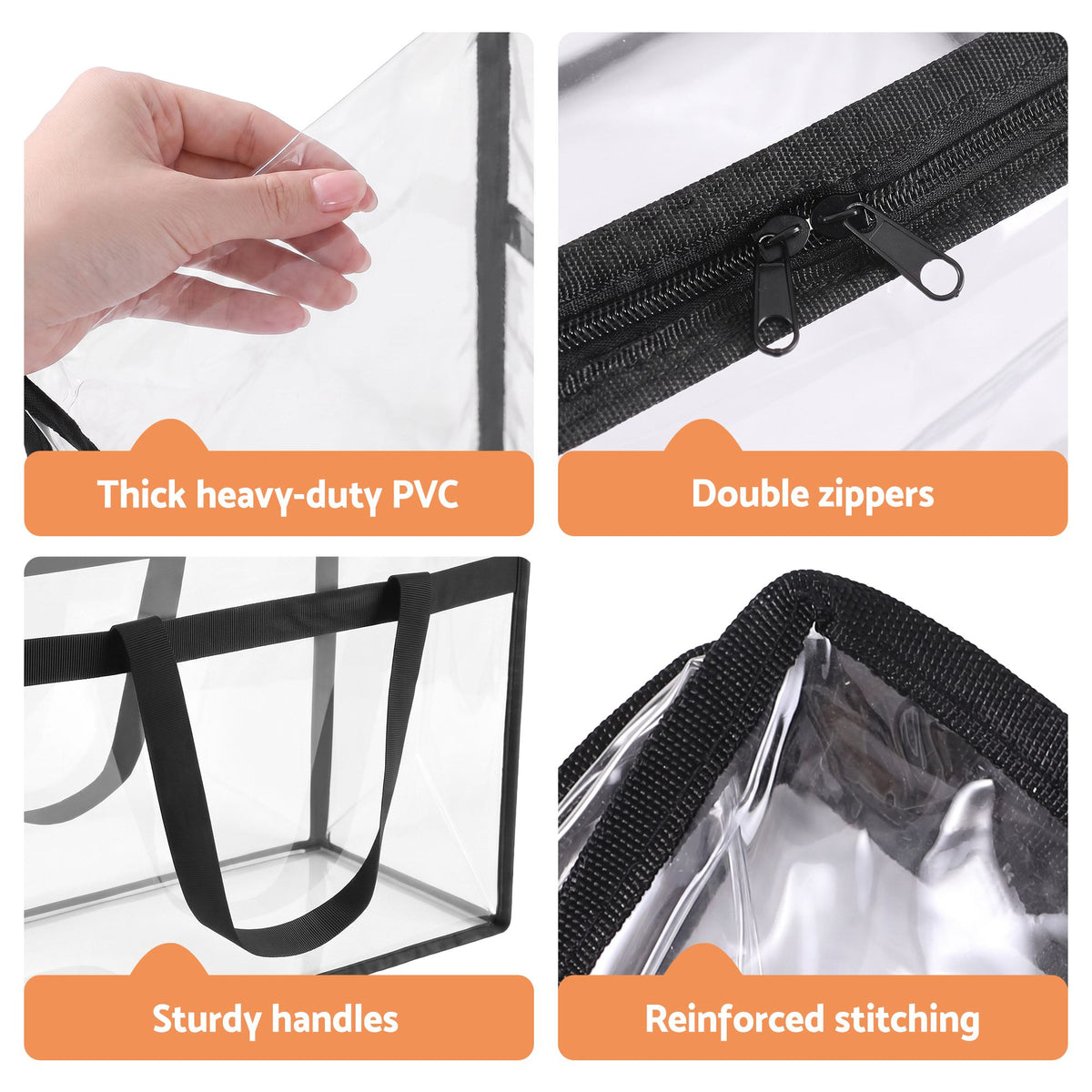 Artiss Blanket Storage Bags 8Pcs 40L PVC Box Clothes Doona Moving Organiser Awezingly