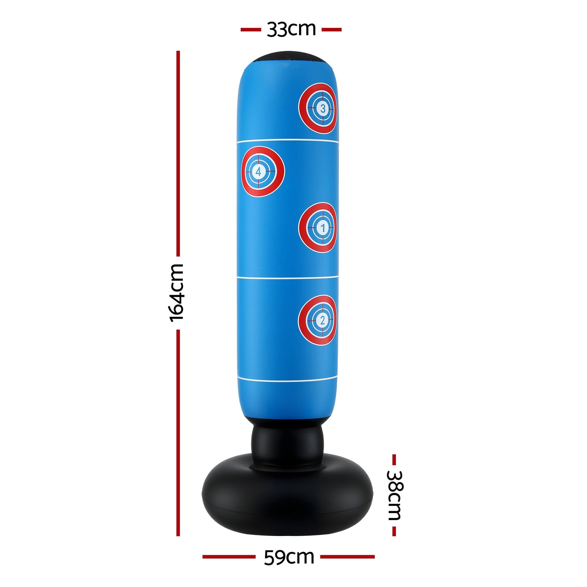 Everfit Freestanding Punching Bag Boxing Stand Inflatable Fitness 164cm Blue Everfit
