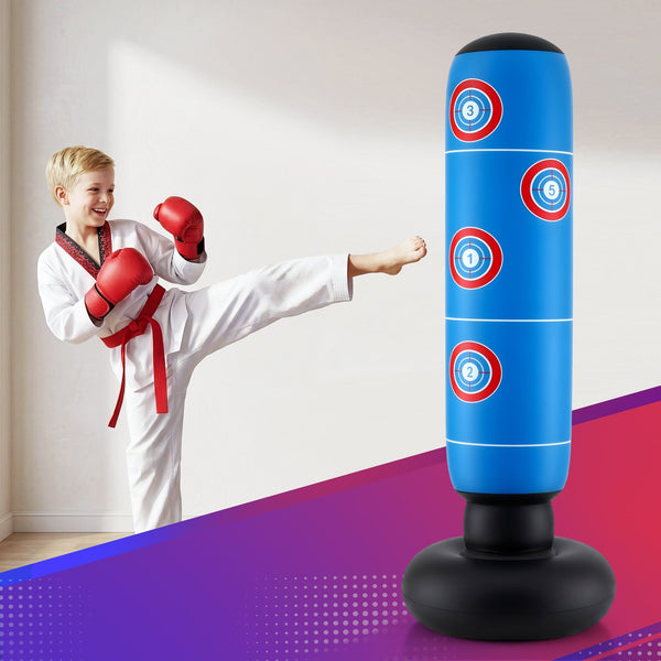 Everfit Freestanding Punching Bag Boxing Stand Inflatable Fitness 164cm Blue Everfit