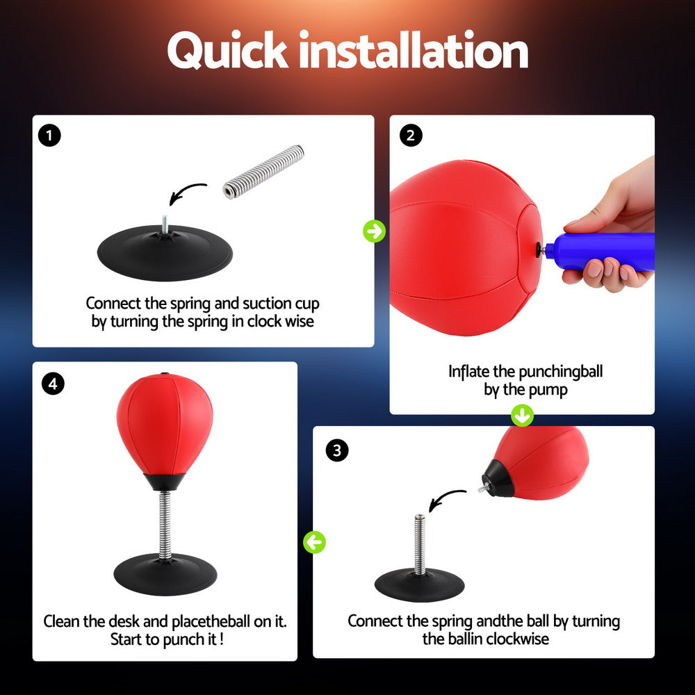 Everfit Desktop Punching Boxing Bag Stand Set with Pump Swivel Speed Balls Awezingly