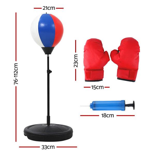 Everfit Kids Punching Bag Stand Set Adjustable 76-112cm with Gloves & Pump Awezingly