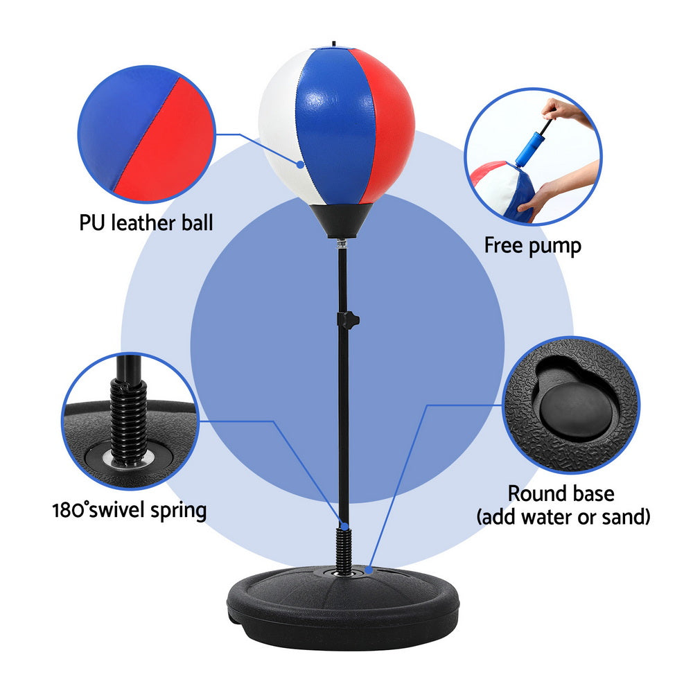 Everfit Kids Punching Bag Stand Set Adjustable 76-112cm with Gloves & Pump Awezingly
