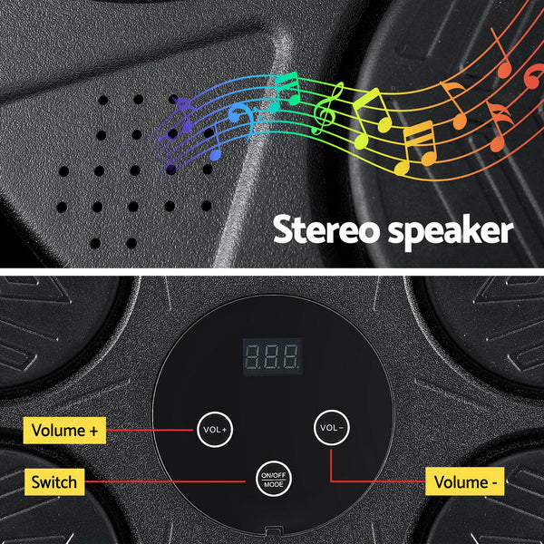 Everfit Music Boxing Machine Bluetooth Wall-Mounted Punch Target with LED Display & Gloves Awezingly