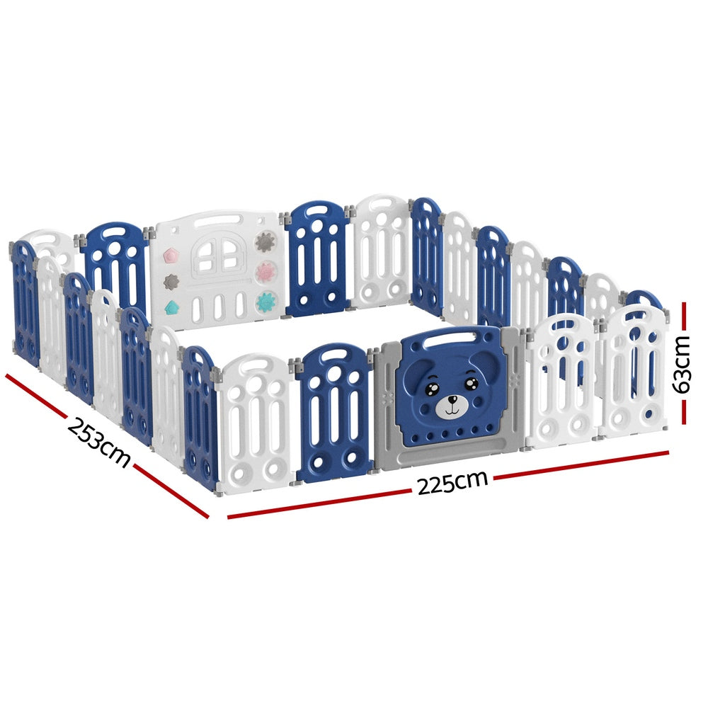 Keezi Kids Baby Playpen 24 Panels Safety Gate Toddler Fence Barrier Play Game Keezi