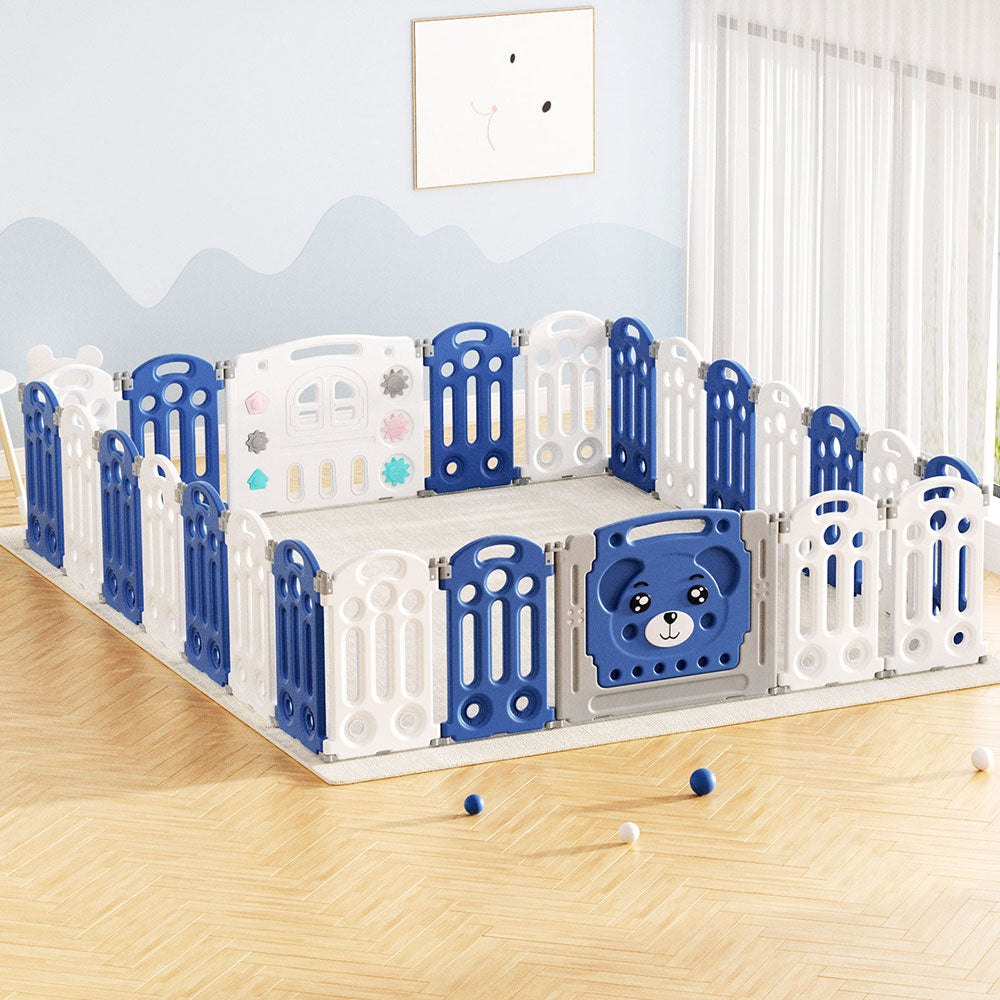 Keezi Kids Baby Playpen 24 Panels Safety Gate Toddler Fence Barrier Play Game Keezi