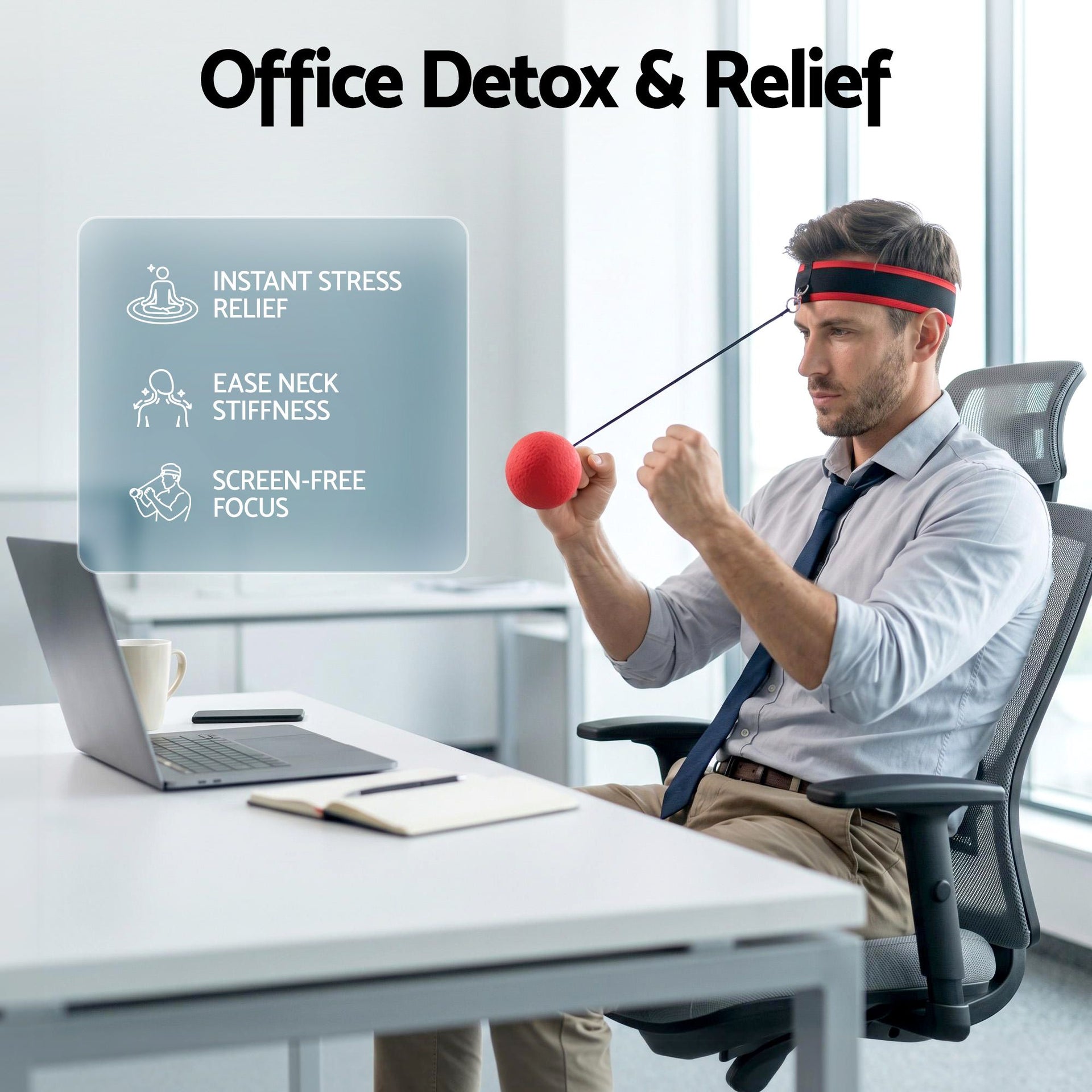 Everfit Boxing Reflex Ball Headband Hand Eye Coordination Stress Relief 2 Balls Everfit