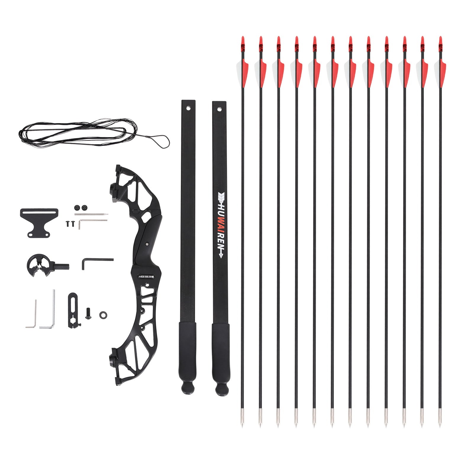 Everfit 55lbs Bow Arrow Set Recurve Takedown Archery Hunting for Beginner Red Everfit
