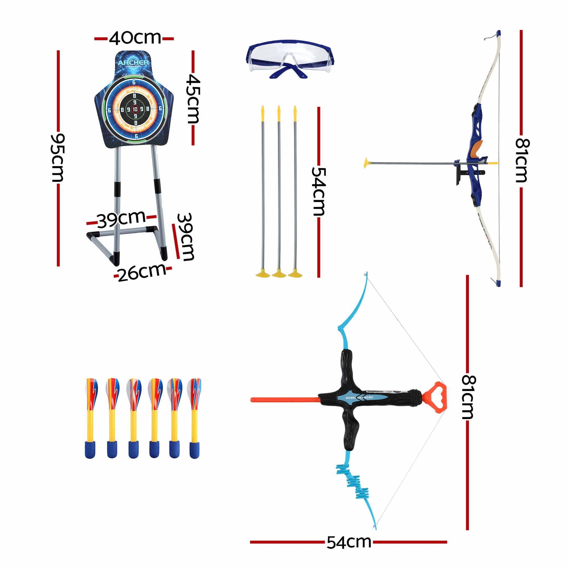 Keezi Kids Bow and Arrow Set Toy Archery Standing Target Suction Cup Arrows Awezingly