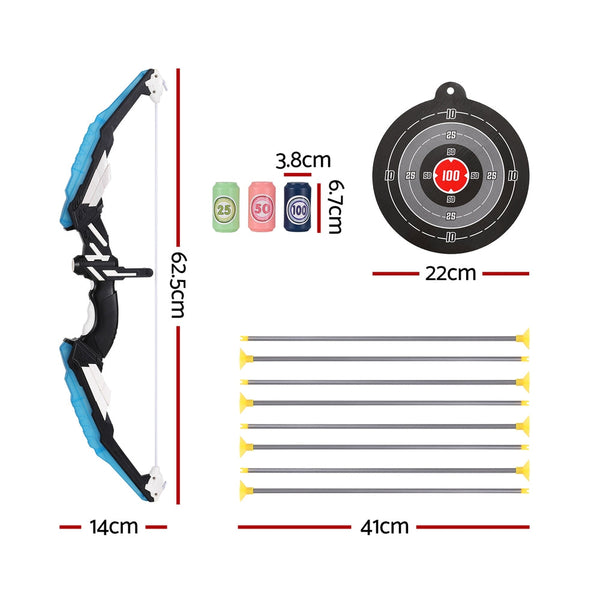 Keezi Kids Bow and Arrow Target Set Outdoor Sport Archery Toys Bottle LED Light Keezi