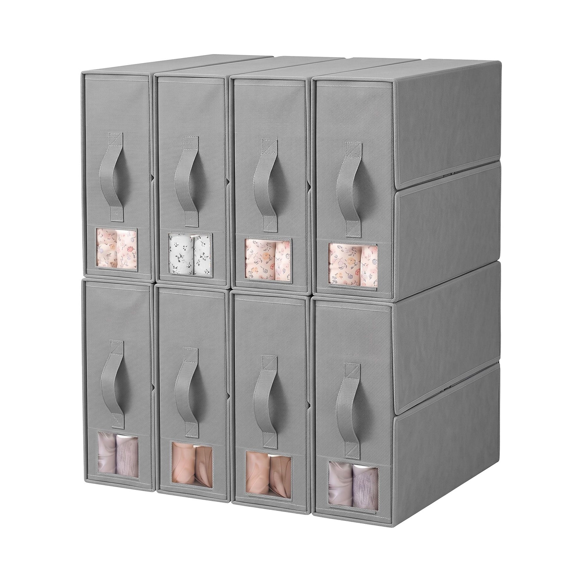 Artiss Bed Sheet Organisers Box Set 8Pcs Storage King Size Bedding Foldable Grey Awezingly