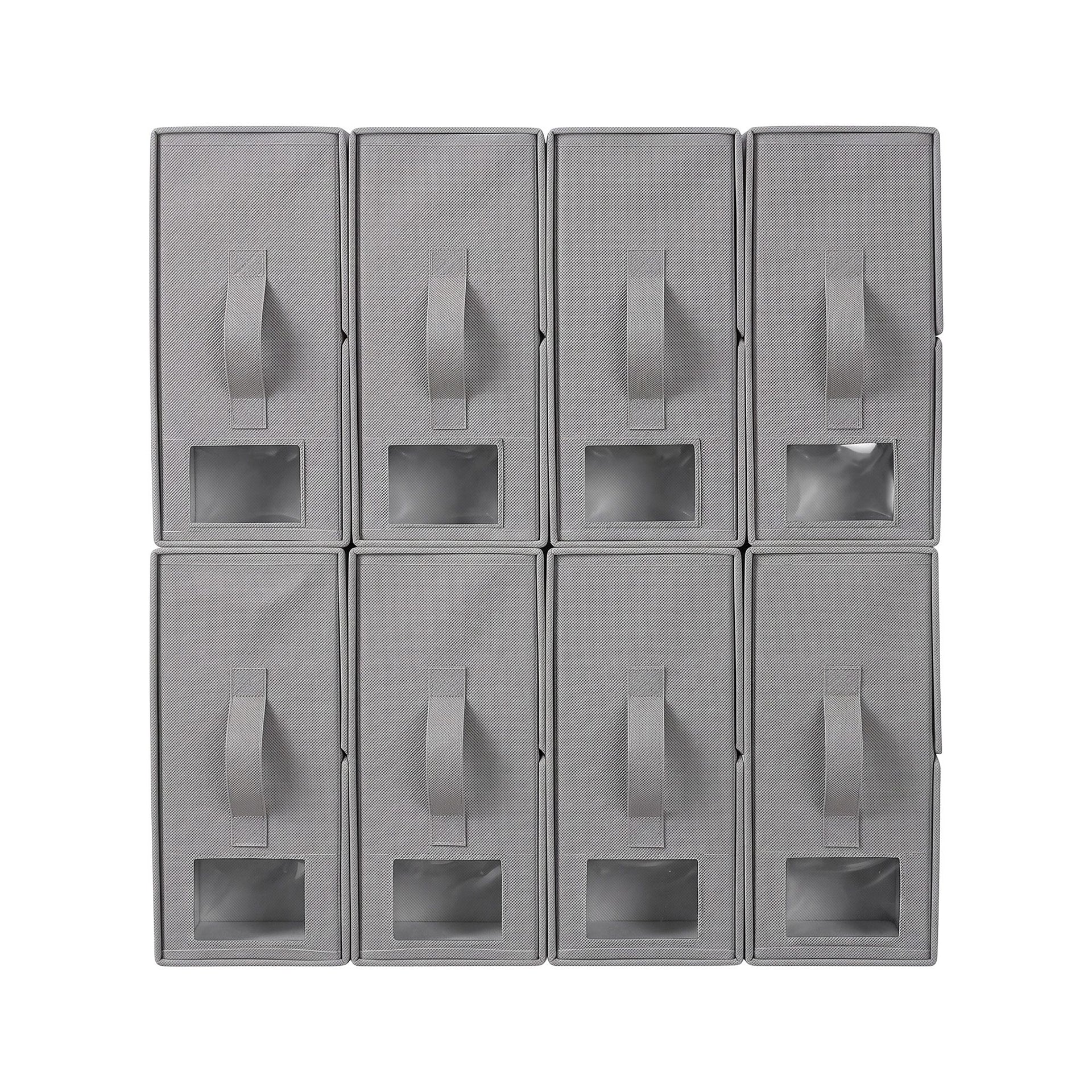 Artiss Bed Sheet Organisers Box Set 8Pcs Storage King Size Bedding Foldable Grey Awezingly