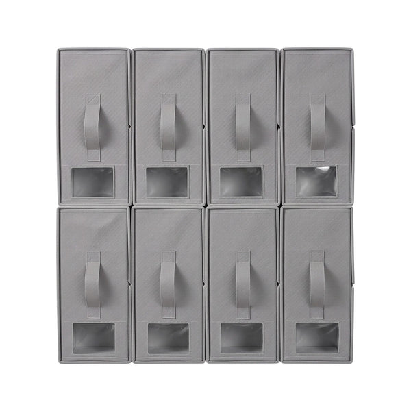 Artiss Bed Sheet Organisers Box Set 8Pcs Storage King Size Bedding Foldable Grey Awezingly
