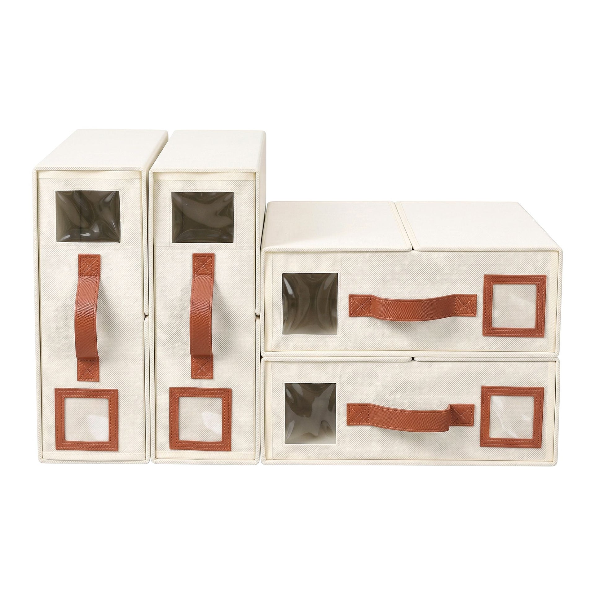 Artiss Bed Sheet Organisers Box 4Pcs Storage King Size Bedding Foldable Beige Awezingly