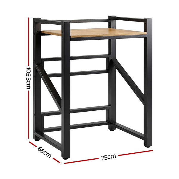 Artiss Over Washing Machine Rack Laundry Shelf Space Saver 75cm Black Artiss