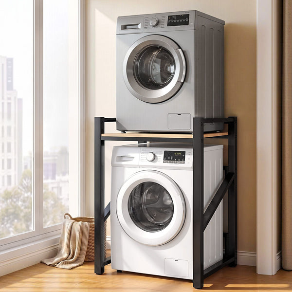 Artiss Over Washing Machine Rack Laundry Shelf Space Saver 75cm Black Artiss
