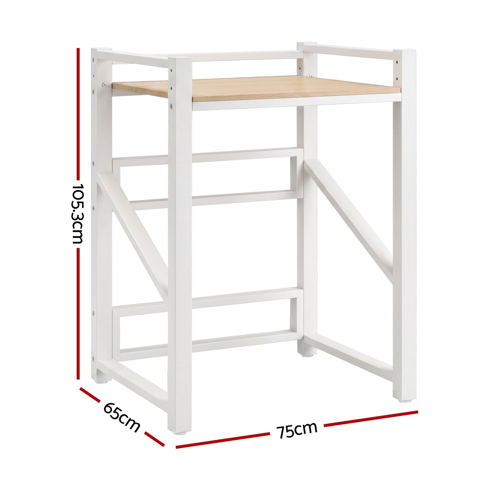 Artiss Over Washing Machine Rack Laundry Shelf Space Saver 75cm White Artiss