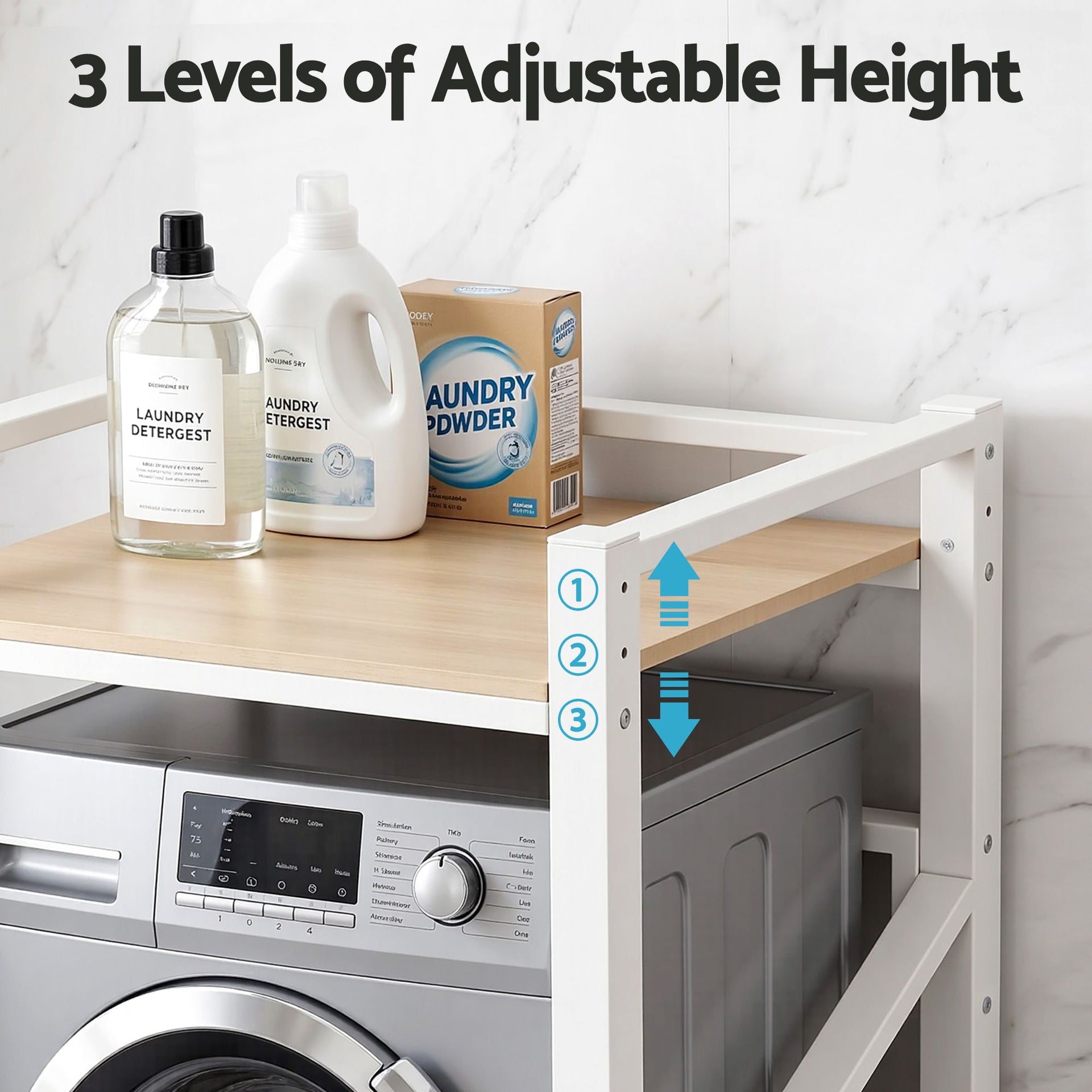 Artiss Over Washing Machine Rack Laundry Shelf Space Saver 75cm White Artiss