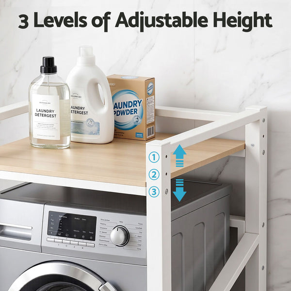 Artiss Over Washing Machine Rack Laundry Shelf Space Saver 75cm White Artiss