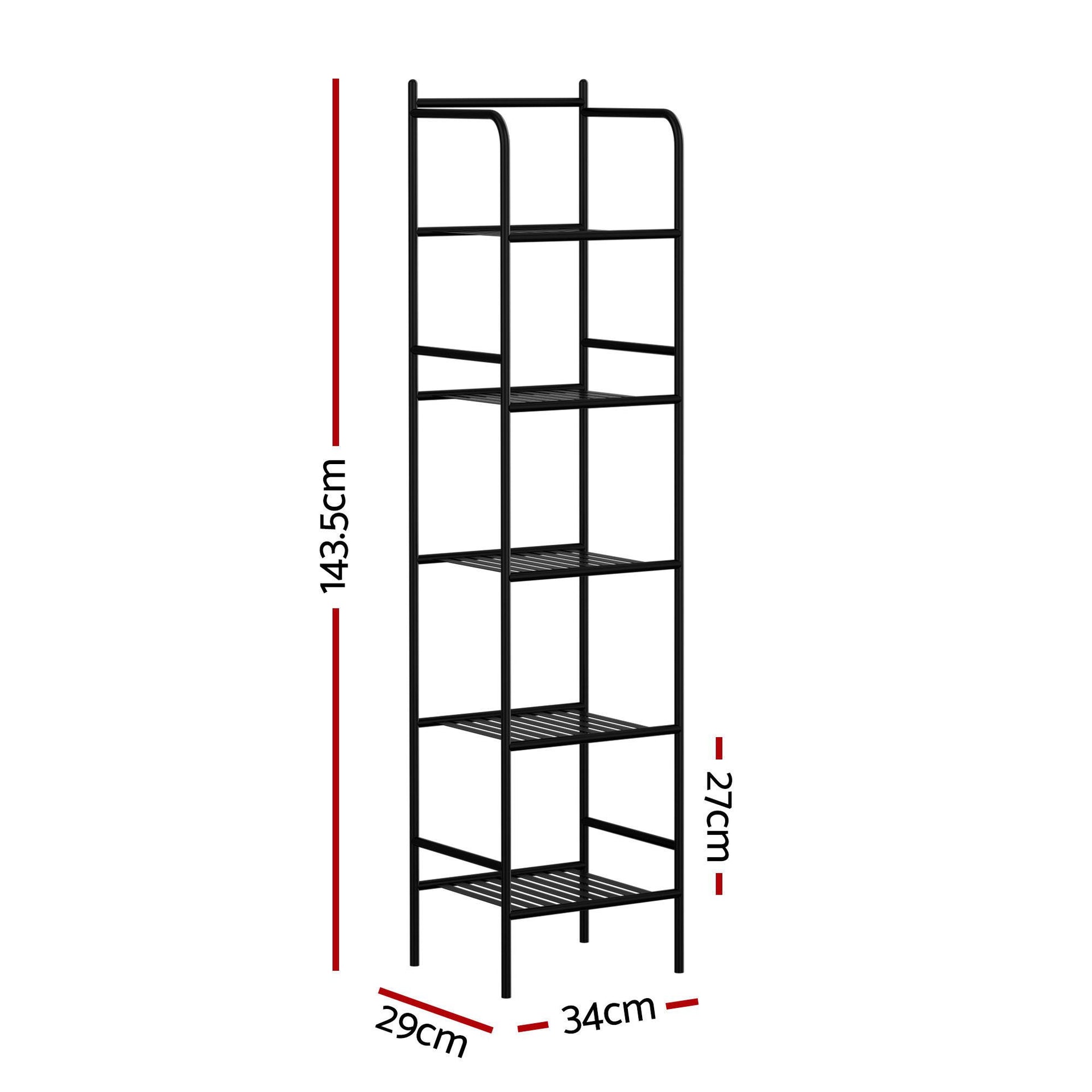 Artiss 2X Floor Standing Corner Shower Caddy 5 Tier Bathroom Organizer Black Awezingly