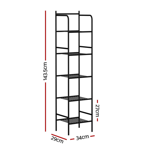 Artiss 2X Floor Standing Corner Shower Caddy 5 Tier Bathroom Organizer Black Awezingly
